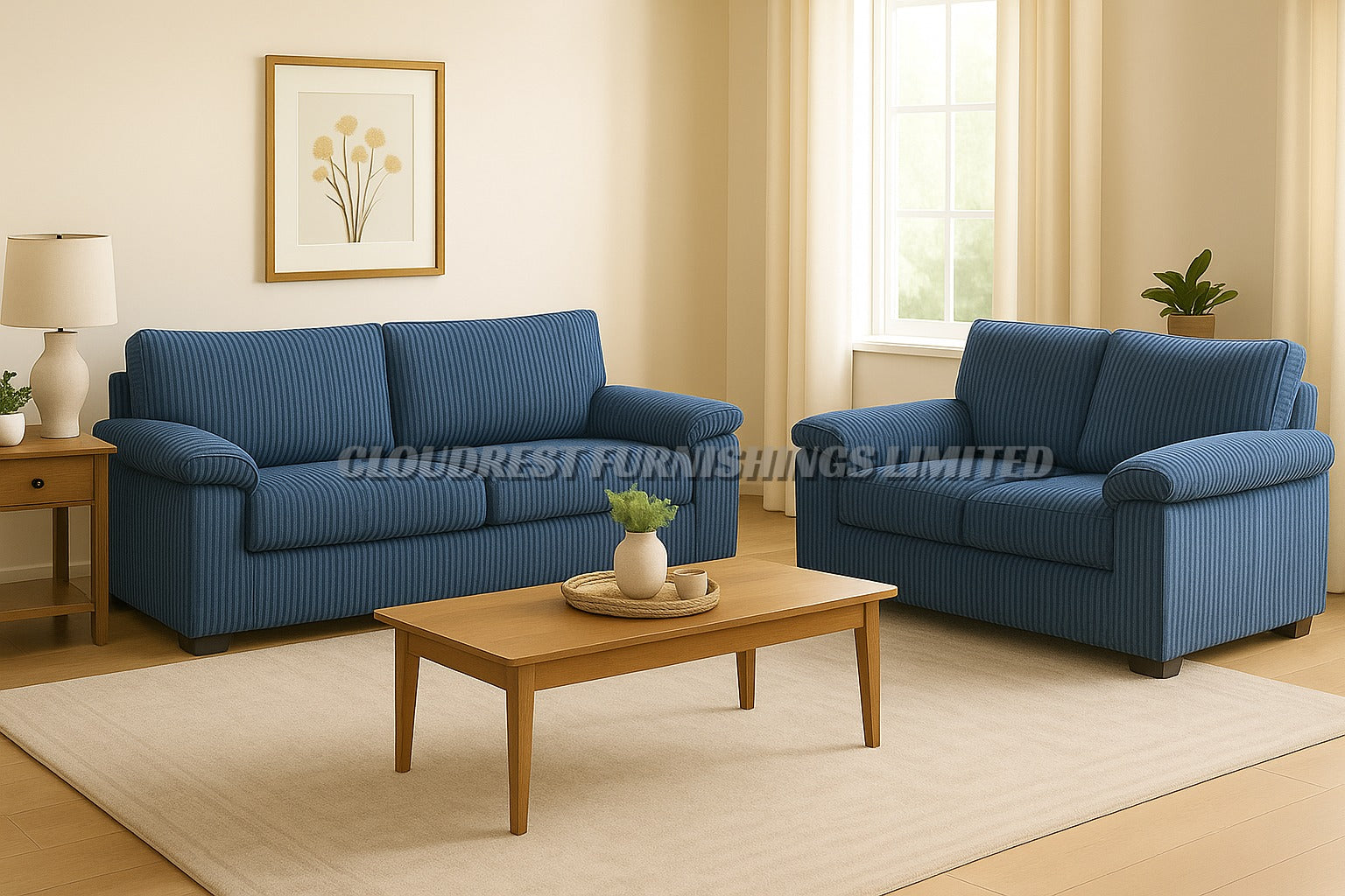 Riva Cord Sofa Brand New Black, Grey, Cream, Beige, Brown 3+2 Seater | Stylish Living Room Furniture