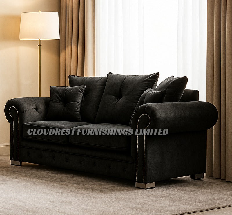 Olympia Sofa Brand New Black, Grey, Silver, Navy Blue Corner & 3+2 Seater Options | Stylish Living Room Furniture