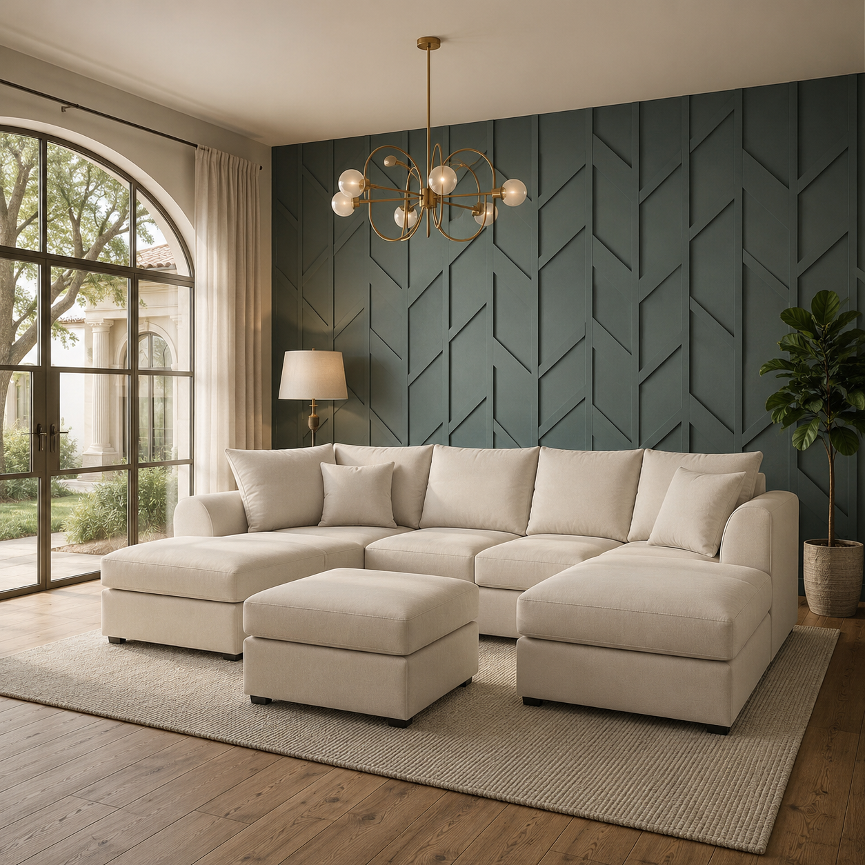 Dylan 4 Seater L-Shape Corner Sofa with Footstool