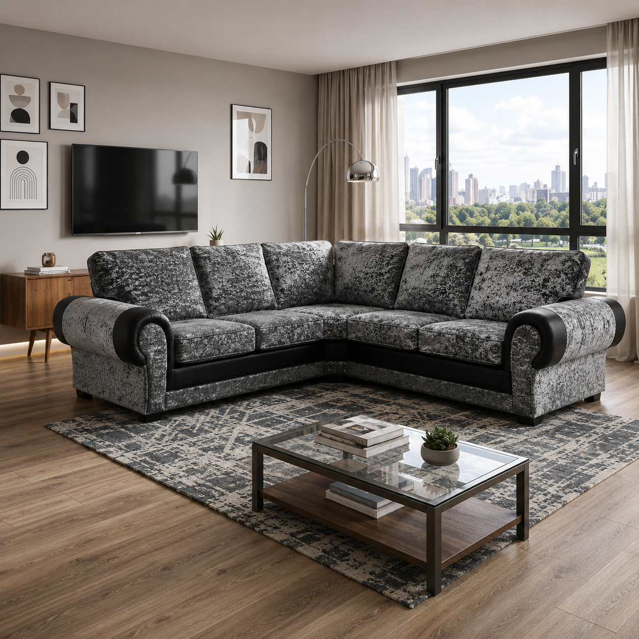 Tango L Shape Corner Sofa – 5 Seater Jumbo Cord Suite