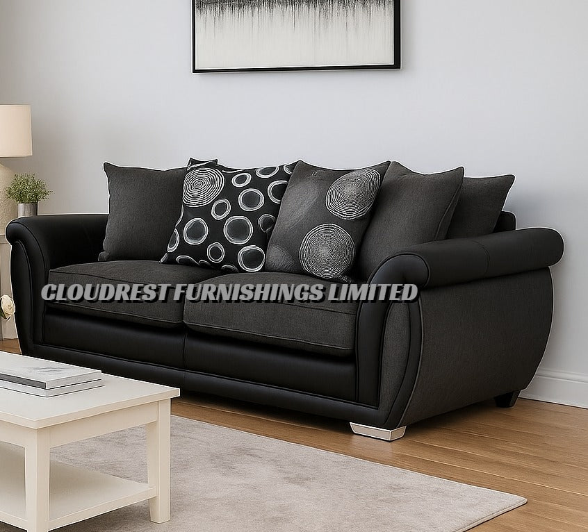 Shannon Luxury Chenille Sofa Brand New Black and Grey + Beige and Brown Corner & 3+2 Seater | Stylish Living Room Furniture