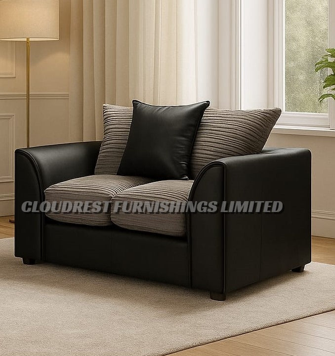 Byron Sofa Brand New Black and Grey 3+2 Seater | Modern Living Room Furniture