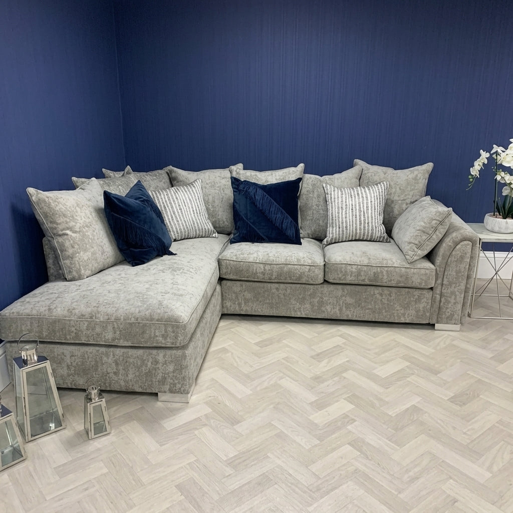 Dublin Alaska L Shape Corner Sofa (Light Grey)