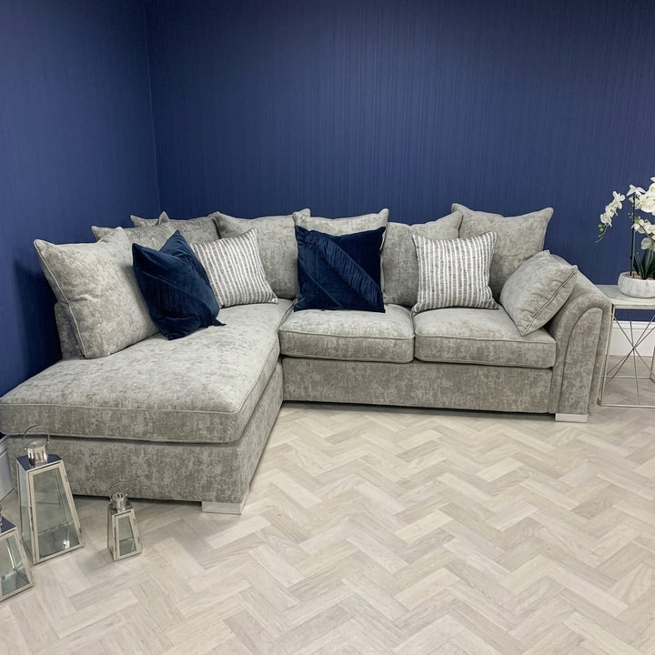 Dublin Alaska L Shape Corner Sofa (Light Grey)