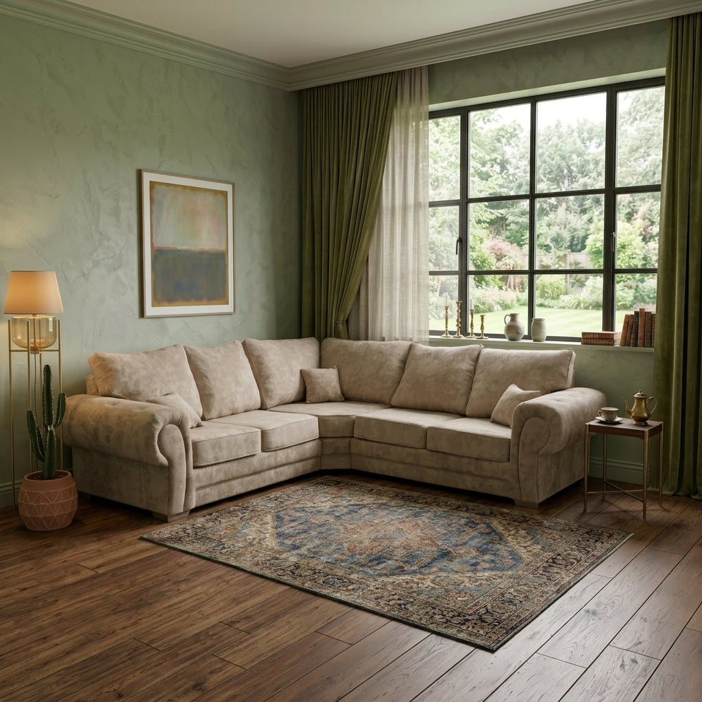 Verona Kensington Dual Arm 5 seater 2c2 Corner sofa (Mink)